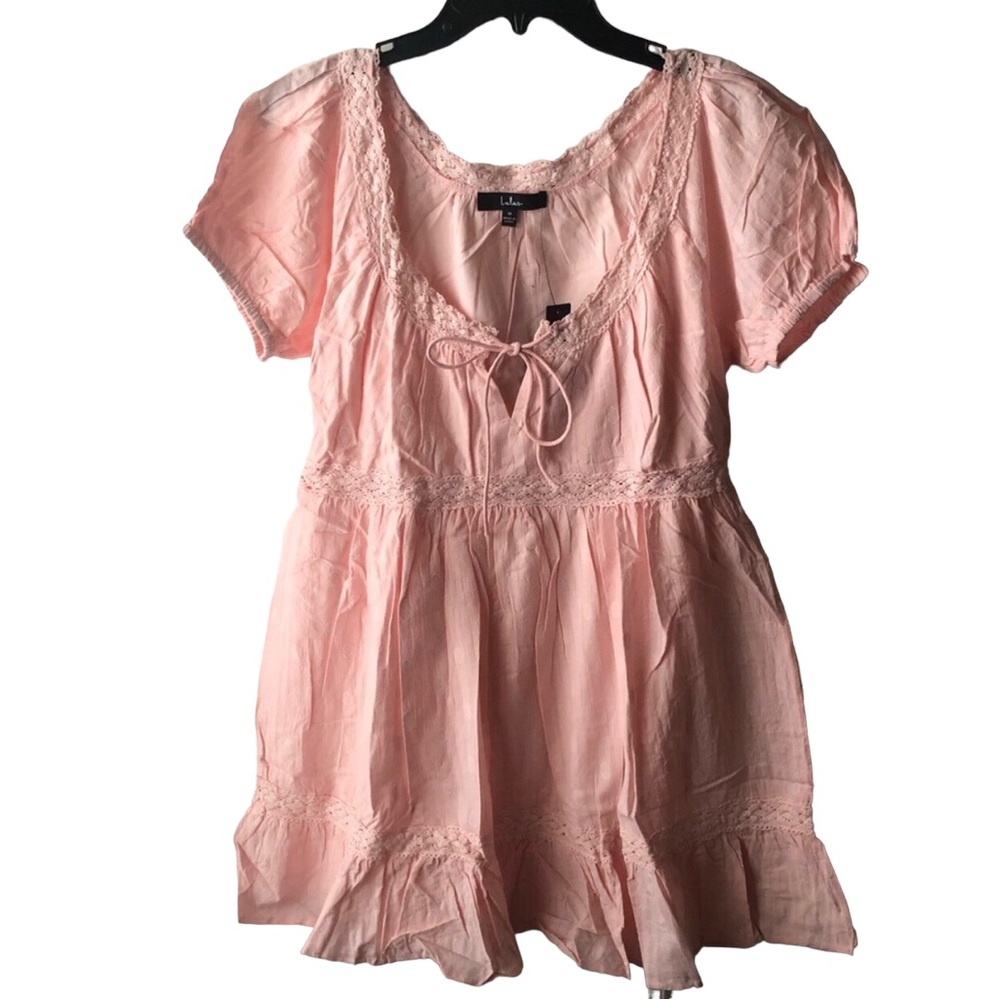 NWT Lulu’s Pink Baby Doll Dress - Size Medium